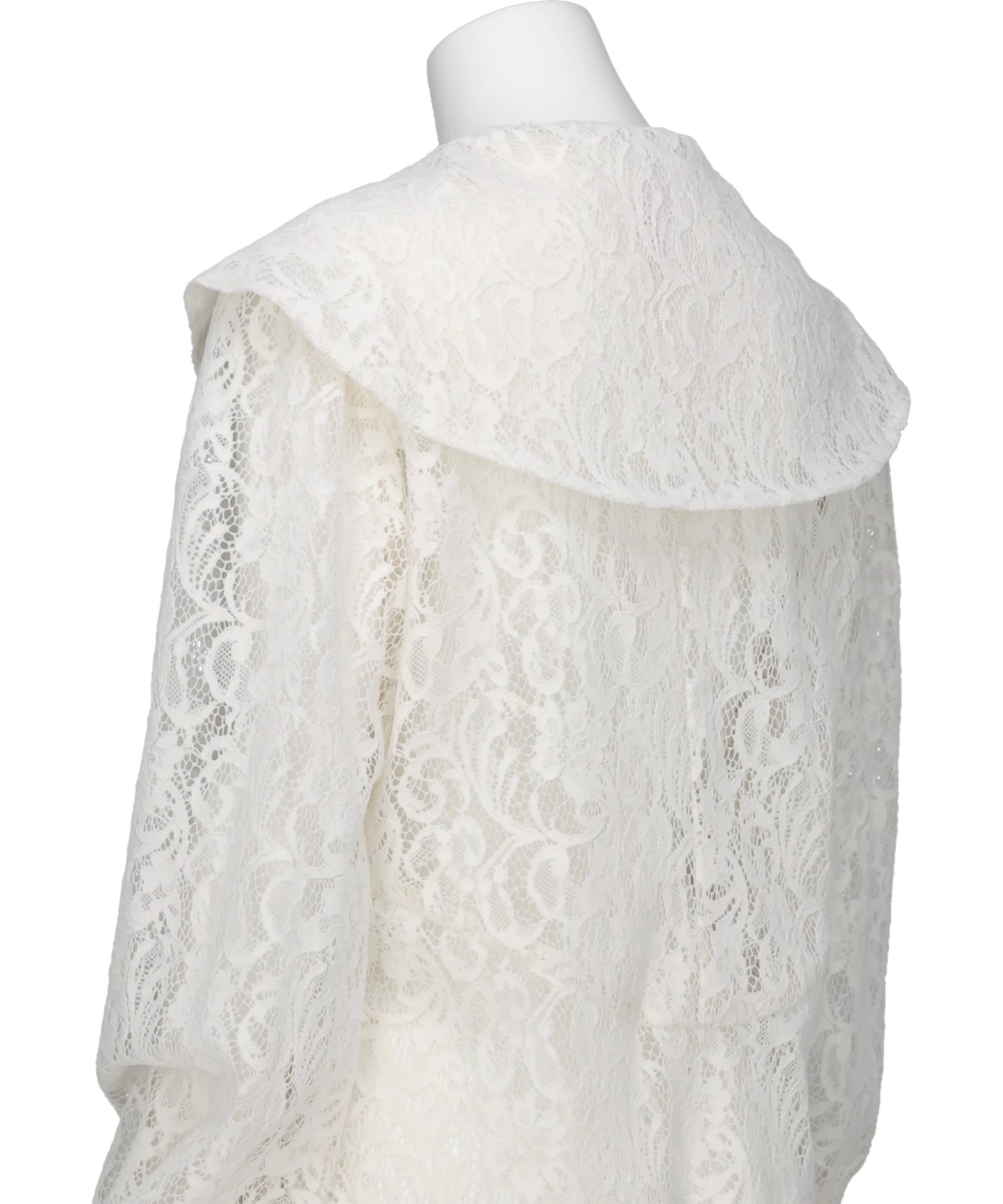 FLOCKED LACE SAILOR COLLAR BLOUSE