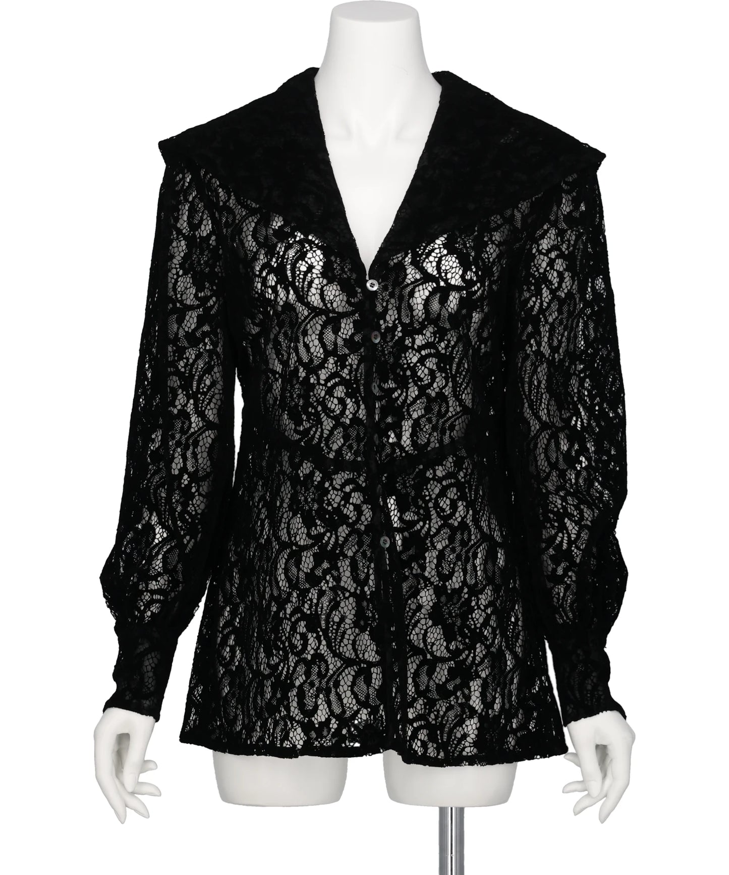 FETICO(フェティコ)FLOCKED LACE SAILOR COLLAR BLOUSE