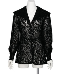 FETICO(フェティコ)FLOCKED LACE SAILOR COLLAR BLOUSE