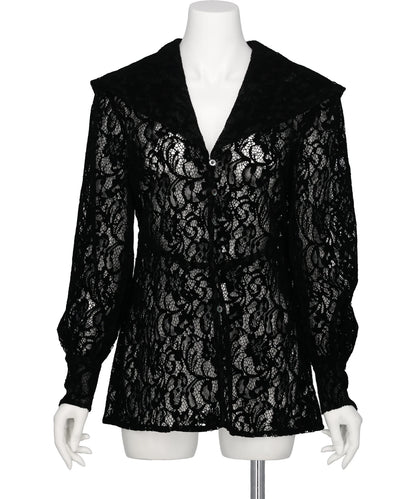 FETICO(フェティコ)FLOCKED LACE SAILOR COLLAR BLOUSE