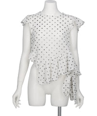naokitomizuka POLKA DOT PRINT FRILLED TOPS