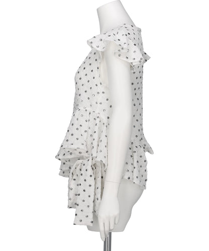 POLKA DOT PRINT FRILLED TOPS