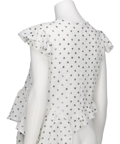 POLKA DOT PRINT FRILLED TOPS
