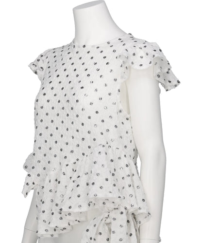 POLKA DOT PRINT FRILLED TOPS
