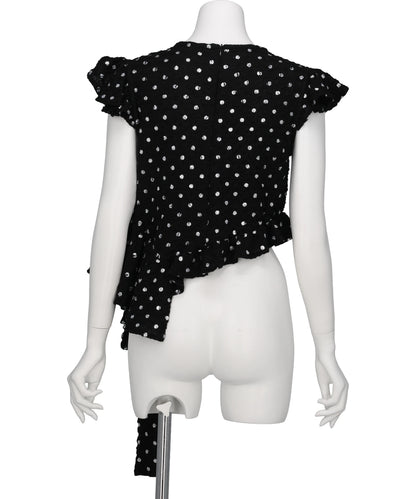 POLKA DOT PRINT FRILLED TOPS
