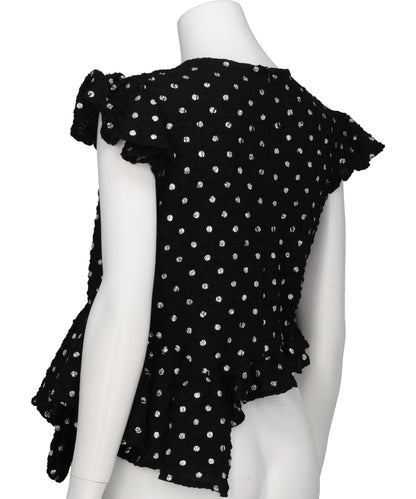 POLKA DOT PRINT FRILLED TOPS