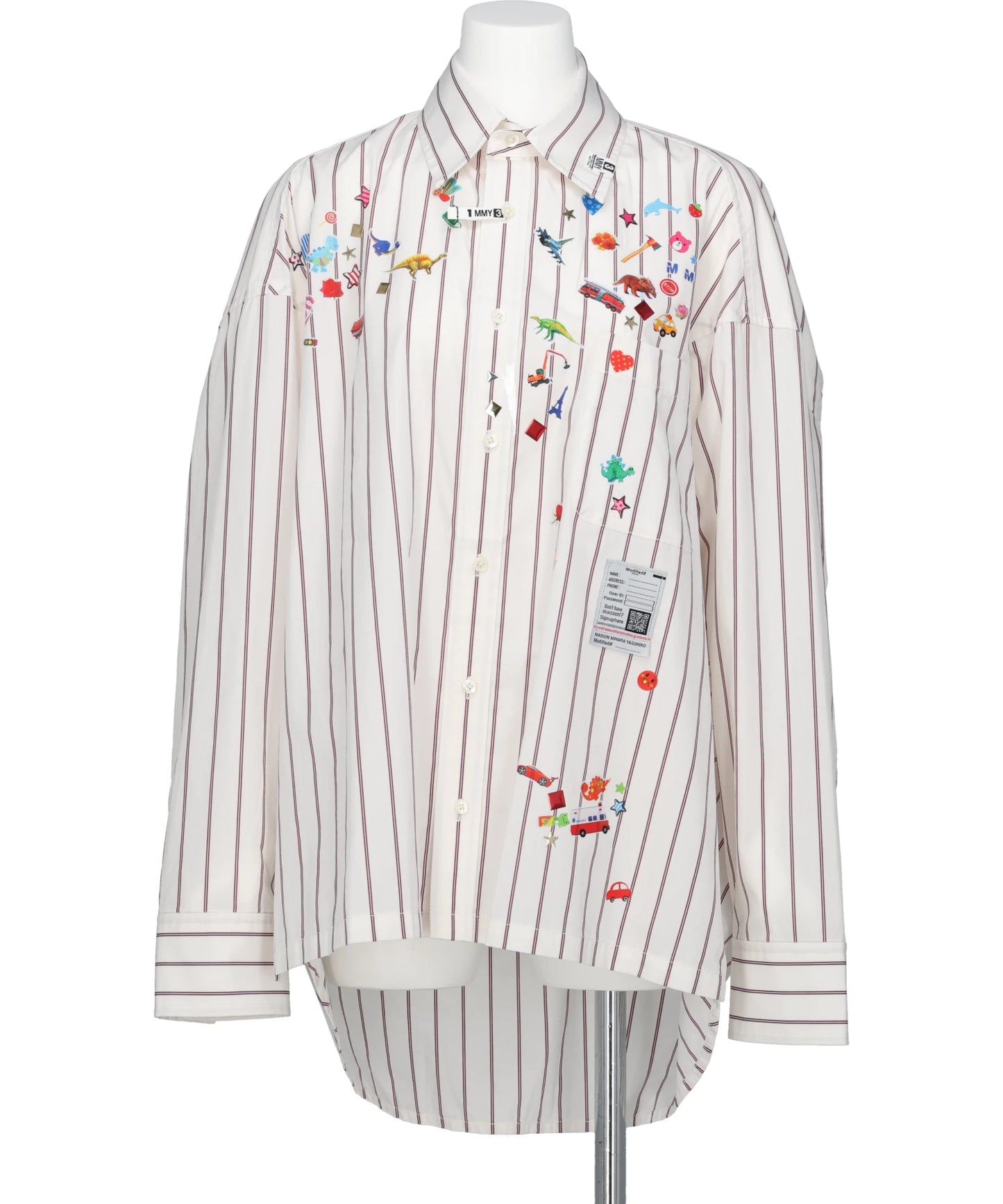 Maison MIHARA YASUHIRO(メゾンミハラヤスヒロ) STRIPE SHIRTS WITH KIDS STICKERS