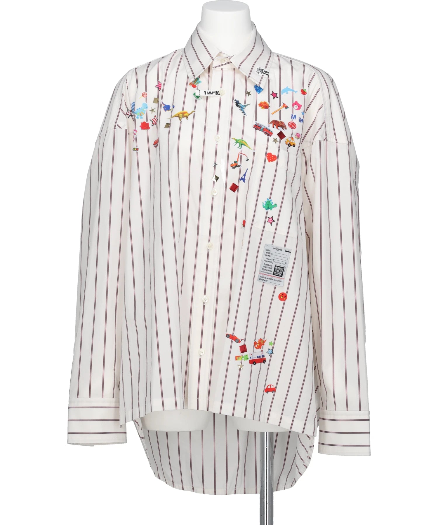 Maison MIHARA YASUHIRO(メゾンミハラヤスヒロ) STRIPE SHIRTS WITH KIDS STICKERS
