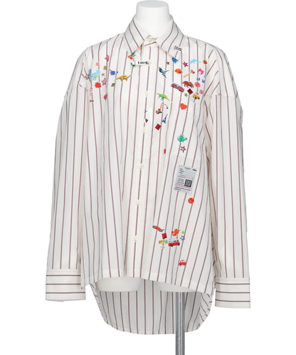 Maison MIHARA YASUHIRO(メゾンミハラヤスヒロ) STRIPE SHIRTS WITH KIDS STICKERS
