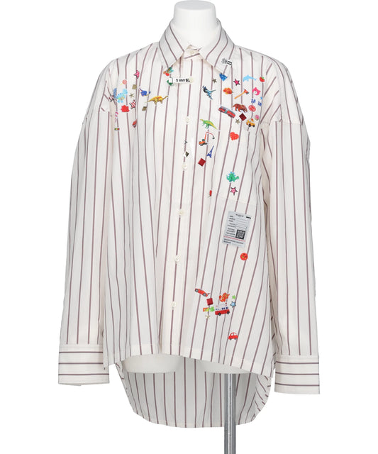 Maison MIHARA YASUHIRO(メゾンミハラヤスヒロ) STRIPE SHIRTS WITH KIDS STICKERS