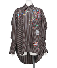 Maison MIHARA YASUHIRO(メゾンミハラヤスヒロ) STRIPE SHIRTS WITH KIDS STICKERS