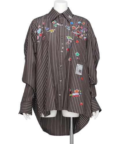 Maison MIHARA YASUHIRO(メゾンミハラヤスヒロ) STRIPE SHIRTS WITH KIDS STICKERS
