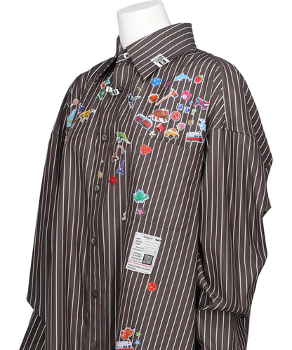 STRIPE SHIRTS WITH KIDS STICKERS