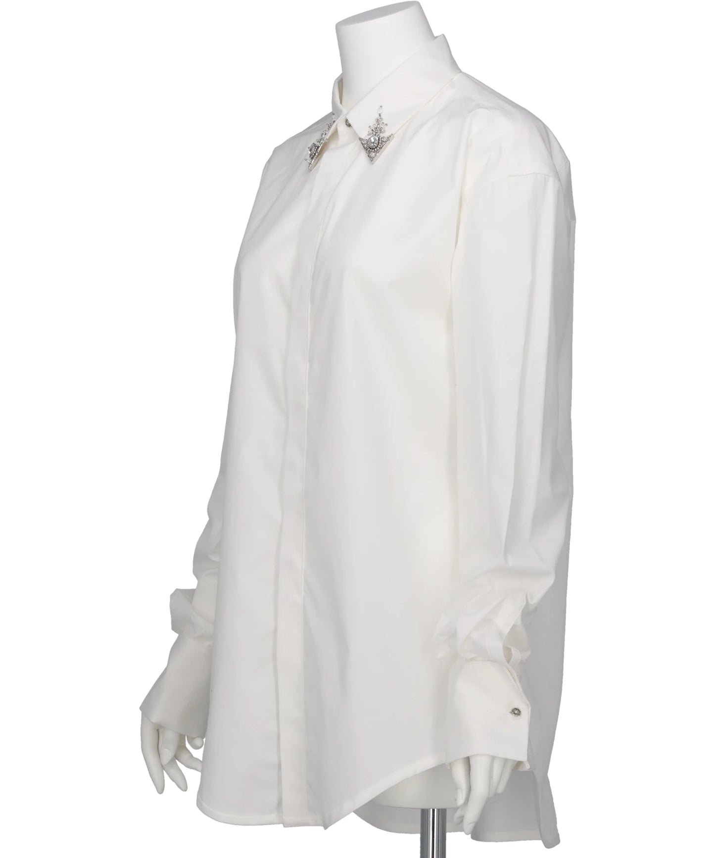 CRYSTAL SILVER TOP LAPEL SHIRT
