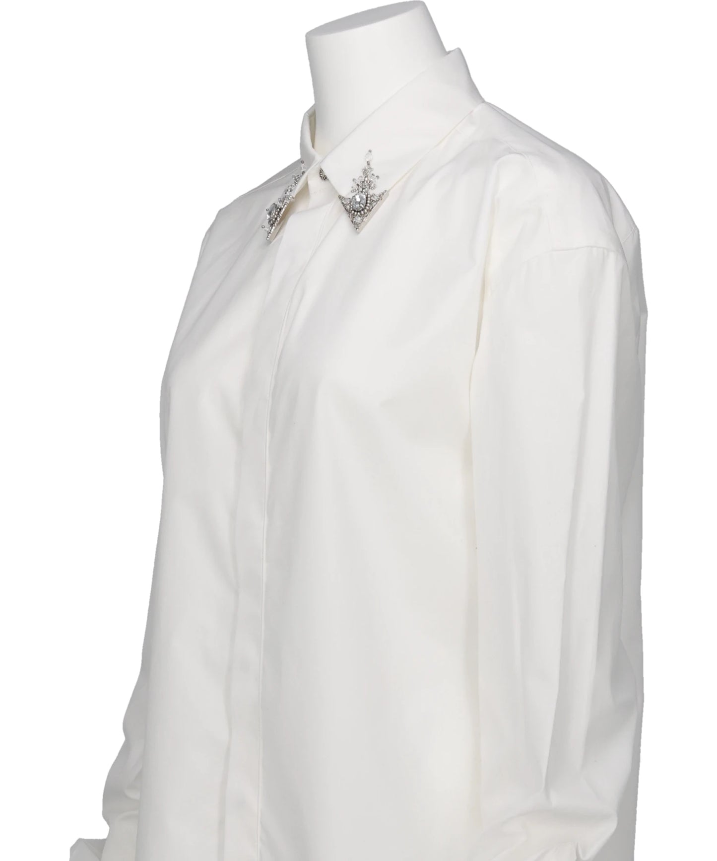 CRYSTAL SILVER TOP LAPEL SHIRT