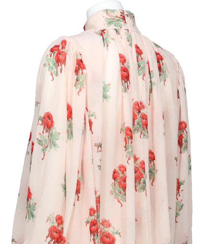 PRINTED DRAPE BLOUSE