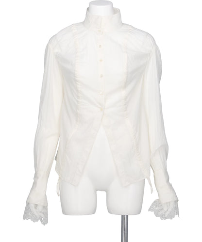 mukcyen（ムッシャン）COTTON SHIRRING BLOUSE