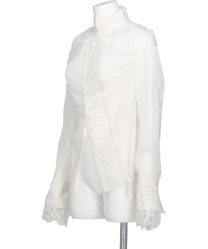 COTTON SHIRRING BLOUSE