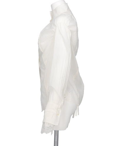 COTTON SHIRRING BLOUSE