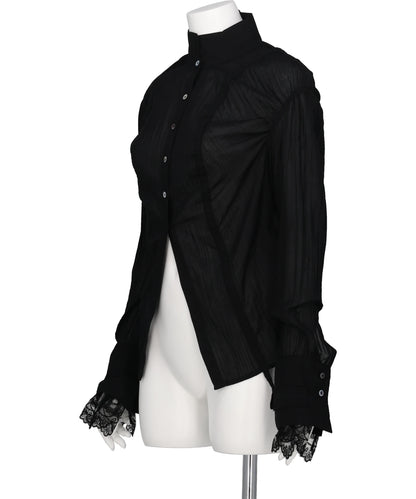 COTTON SHIRRING BLOUSE