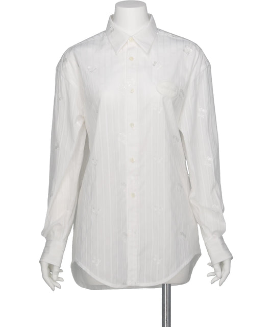 tanakadaisuke CHERRY EMBROIDERY LONG SLEEVE SHIRT