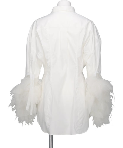 TULLE SLEEVE SHIRT