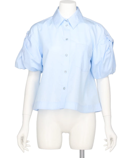 CROPPED PUFF BOW SLEEVE SHIRT