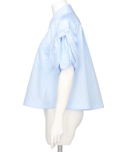 CROPPED PUFF BOW SLEEVE SHIRT