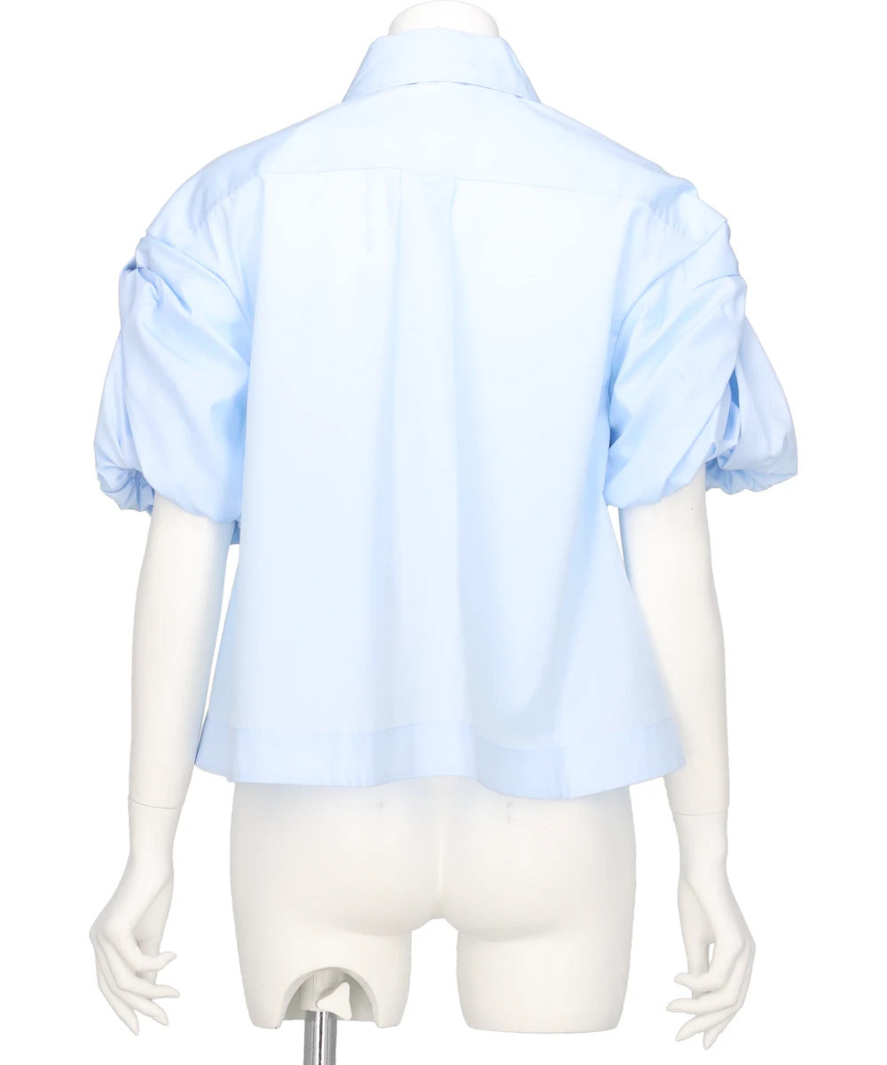 CROPPED PUFF BOW SLEEVE SHIRT