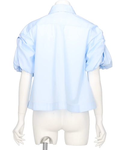 CROPPED PUFF BOW SLEEVE SHIRT