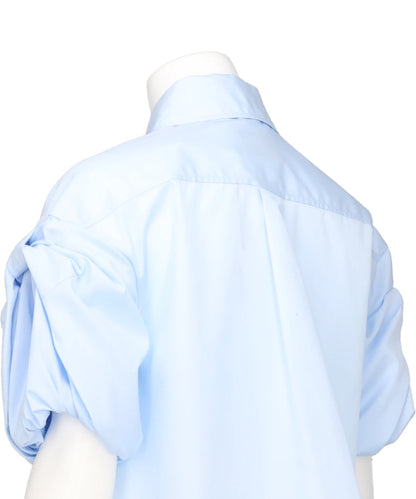 CROPPED PUFF BOW SLEEVE SHIRT