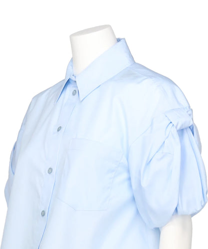 CROPPED PUFF BOW SLEEVE SHIRT
