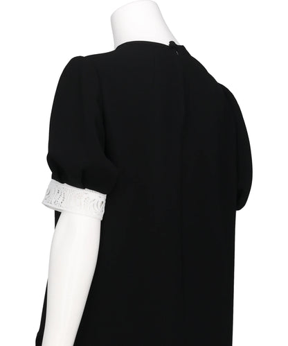 TRIACETATE POLYESTER EMBROIDERED SHORT