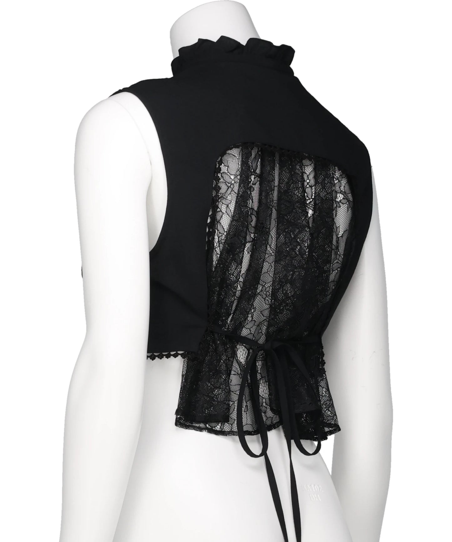BACK LACE CURTAIN NO SLEEVE BLOUSE