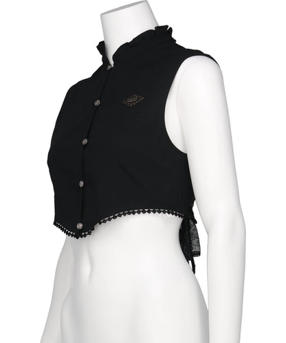 BACK LACE CURTAIN NO SLEEVE BLOUSE