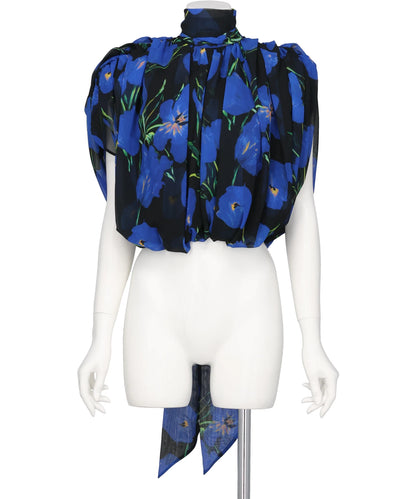 BALLOON HEM PLEATED TOP