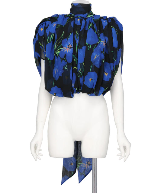 BALLOON HEM PLEATED TOP