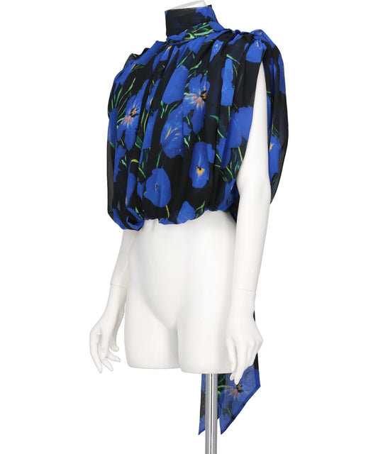 BALLOON HEM PLEATED TOP
