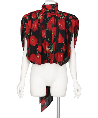 BALLOON HEM PLEATED TOP
