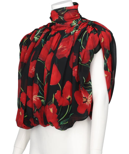 BALLOON HEM PLEATED TOP