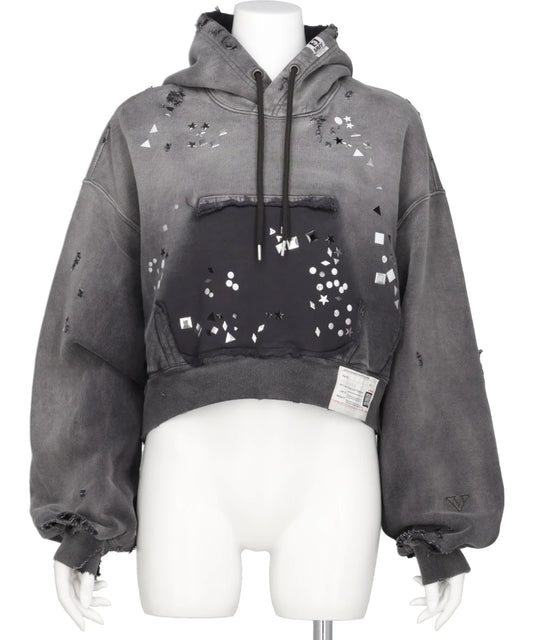 EMBELLISHED SUN FADED HOODIE