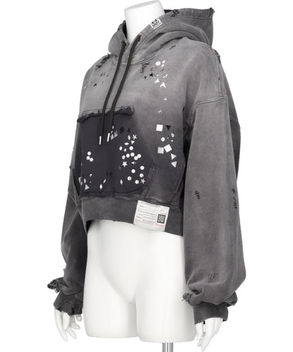 EMBELLISHED SUN FADED HOODIE