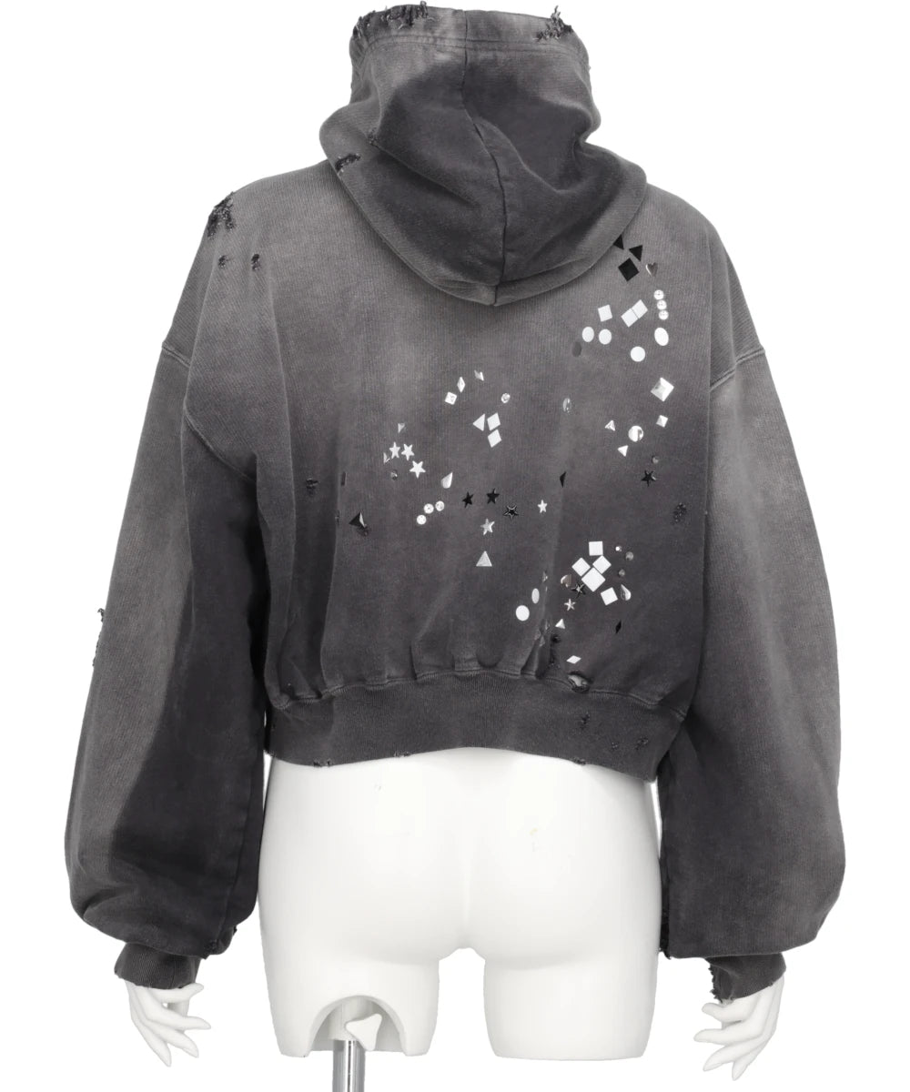 EMBELLISHED SUN FADED HOODIE