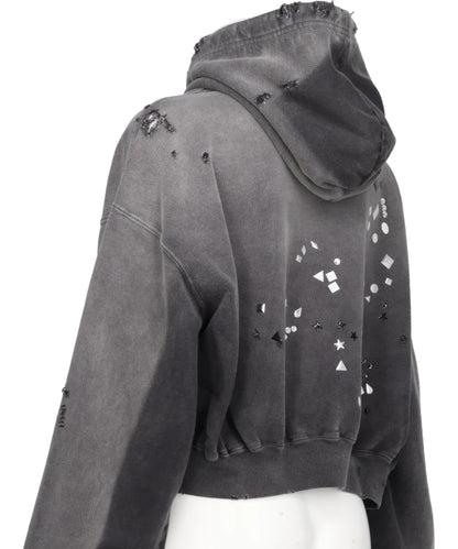 EMBELLISHED SUN FADED HOODIE