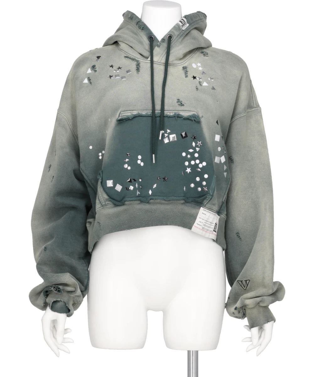 EMBELLISHED SUN FADED HOODIE