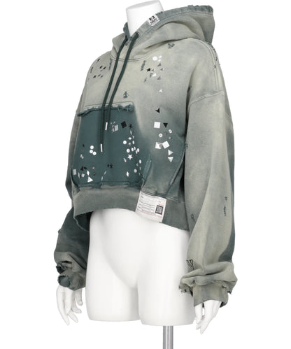 EMBELLISHED SUN FADED HOODIE