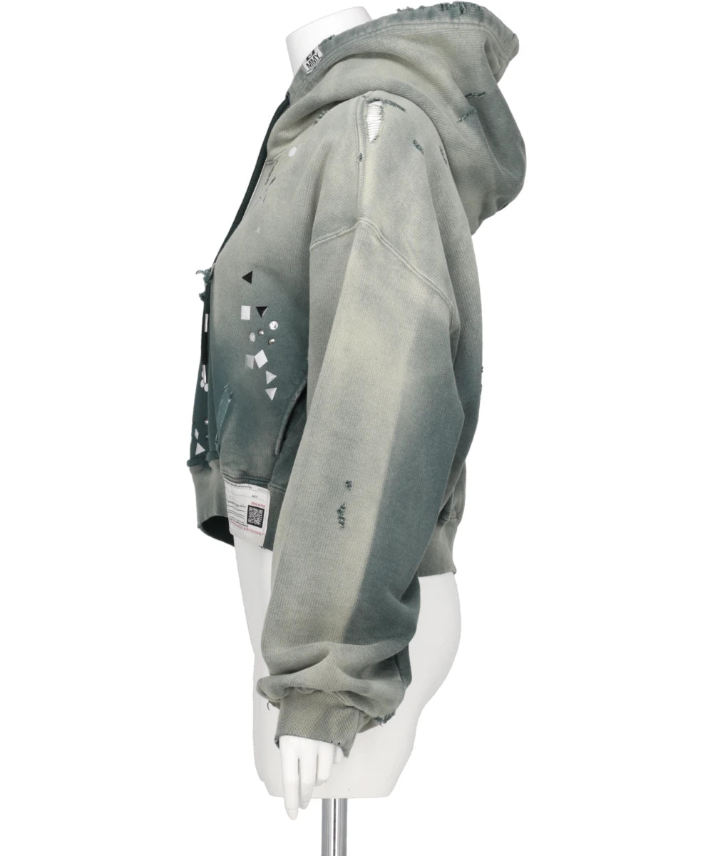 EMBELLISHED SUN FADED HOODIE