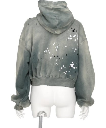 EMBELLISHED SUN FADED HOODIE