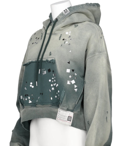 EMBELLISHED SUN FADED HOODIE