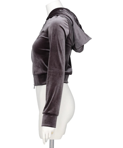 MICRO BRA VELOUR HOODIE